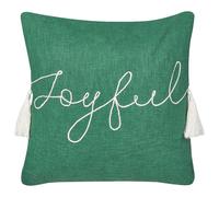 Beliani Throw Cushion ELETTARIA Cotton 45 x 45 cm Green Christmas Motif, Green