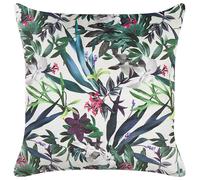 Beliani Throw Cushion GASTERIA Velvet 45 x 45 cm Green Plant Pattern, Green