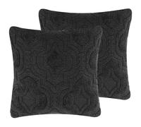 Throw Cushion PAIKA Cotton 45 x 45 cm Dark Grey Ikat