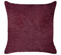 Beliani Throw Cushion PILEA Faux Fur 45 x 45 cm Burgundy Solid, Red
