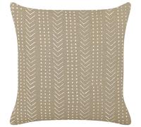 Beliani Throw Cushion SENECIO Cotton 45 x 45 cm Beige Geometric Pattern, Cream