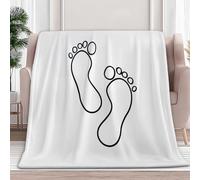 Throw Flannel Fleece Blankets Simple Line Art Soft Cozy Print Throw, Fluffy Fall Blanket Plush Home Decor for Couch Bed Sofa Living Room Bedroom, White