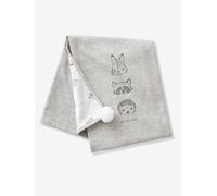 Throw for Babies in Organic Cotton*, Mini Compagnie white/grey
