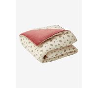 Throw in Cotton Gauze/Velour, Barn beige light all over printed