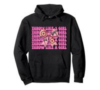 Throw Like A Girl Axe Throwing Axe Thrower Mom Mother's Day Pullover Hoodie