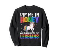 Throw Me To The Lesbians Lesbian Pride Rainbow Flag LGBTQ Sweatshirt