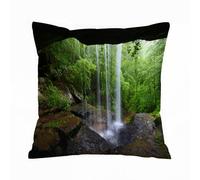Throw Pillow Case Pillowcase Square Printed Cushion Cover for Living Room Sofa Couch Bed Car,l cave nations, silent waterfall in the in Habitat-Ökosys,18x18 in