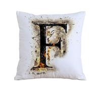 Throw Pillow Case Pillowcase Square Printed Cushion Cover for Living Room Sofa Couch Bed Car,Letter F, Burning F Syllable Spoken symbols of the language in fia,18x18 in