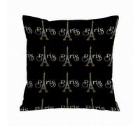 Throw Pillow Case Pillowcase Square Printed Cushion Cover for Living Room Sofa Couch Bed Car,Paris word with eiffel tower. Paris. Ink hand lettering. Modern brush calligraphy. Handwrit,18x18 in