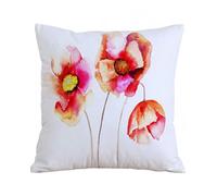 Throw Pillow Case Pillowcase Square Printed Cushion Cover for Living Room Sofa Couch Bed Car,Poppy, Watercolors Vibrant Poppies Graphic Symbol of Peace and,18x18 in