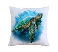 Throw Pillow Case Pillowcase Square Printed Cushion Cover for Living Room Sofa Couch Bed Car,Sea turtle ocean creature watercolor turtle on gray rustic wood,18x18 in