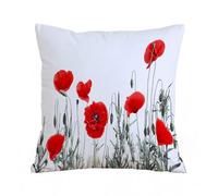 Throw Pillow Case Pillowcase Square Printed Cushion Cover for Living Room Sofa Couch Bed Car,Set of red poppies isolated on the white background.,18x18 in