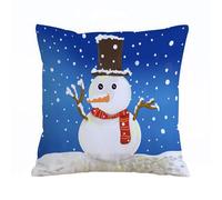 Throw Pillow Case Pillowcase Square Printed Cushion Cover for Living Room Sofa Couch Bed Car,Snowman in the cold blue background,18x18 in