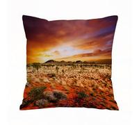Throw Pillow Case Pillowcase Square Printed Cushion Cover for Living Room Sofa Couch Bed Car,Sunset over a central Australian landscape,18x18 in