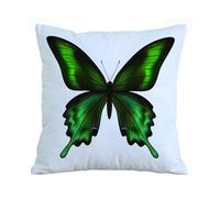 Throw Pillow Case Pillowcase Square Printed Cushion Cover for Living Room Sofa Couch Bed Car,Swallowtail Butterfly,Realistic Exotic Wildlife Creature in Green Tones,18x18 in