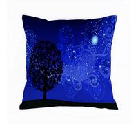 Throw Pillow Case Pillowcase Square Printed Cushion Cover for Living Room Sofa Couch Bed Car,Tree on a Hill with Star Filled Sky and Moon Milky WaThrow,18x18 in