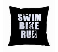 Throw Pillow Case Pillowcase Square Printed Cushion Cover for Living Room Sofa Couch Bed Car,Triathlon hand drawn lettering quote Swim fast Bike strong Run to win On chalkboard backgro,18x18 in