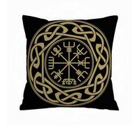 Throw Pillow Case Pillowcase Square Printed Cushion Cover for Living Room Sofa Couch Bed Car,Vegvisir - Icelandic sign post or wayfinder is an Icelandic magical stave intended to help,18x18 in