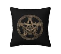 Throw Pillow Case Wiccan Occult Pentagram Pentacle Witch Pagan Pillow Covers Durable Pillowcases Decoration Throw Cushion Cover For Boys, Birthday Gifts, Best Friend, 45X45Cm