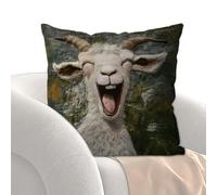 Throw Pillow Cases,17.7x17.7inch Animal Pillowcase - Screaming Goat Throw Pillow Covers | for Sofa Couch Bedroom Living Room Home Farmhouse Holiday Indoor