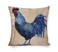Throw Pillow Cases Cobalt Blue Retro Rooster Soft Pillowcase Cosy Pillow Case For All Year Round Outdoor Toddler Cot 2 Pack