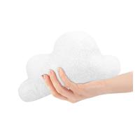 Throw Pillow Cloud Shaped Stuffed Plush Throw Pillow Back Cushion for Bedroom Office Car, Portable Cute PP Cotton Decoration Nordic Style,White,S