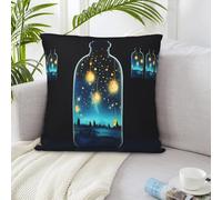 Throw Pillow Cover 22"x22" Bottle of under the night sky Throw Pillow Case Farmhouse Couch Pillow Case Square Cushion Pillowcase Soft Luxurious Decor Throw Pillows for Couch Bed Home Decor