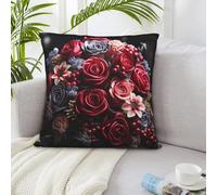 Throw Pillow Cover 26"x26" Happy Valentine's Day Flowers Throw Pillow Case Farmhouse Couch Pillow Case Square Cushion Pillowcase Soft Luxurious Decor Throw Pillows for Couch Bed Home Decor