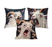 Throw Pillow Cover, 40x40cm Screaming Goat Cushion Protector | Sofa Cushion Covers, for Living Room Home Dorm Reading Corner Apartment Farm Sofa Couch Sofa
