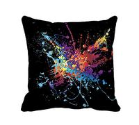 Throw Pillow Cover Blue Paint Colourful Bright Ink Splat Purple Splatter Splash 18x18 Inches Pillowcase Home Decorative Square Pillow Case Cushion Cover