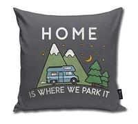 Throw Pillow Cover Camping Home is Where We Park It Camper Van Gift Decorative Pillow Case Home Decor Square Pillow Cas A 45cm X 45cm
