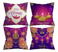 Throw Pillow Cover Diwali Festival Sofa Decorative Throw Pillow Case Indian Stylish Luxury Cushion Cover Case