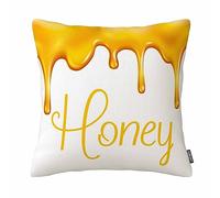 Throw Pillow Cover Honey Splash Dripping Sweet Drops from Bee Decorative Pillow Case Home Square 18X18 Inches Cotton Linen