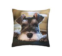 Throw Pillow Cover Miniature Schnauzer 18x18 Inches Standard Square Home Sofas Decor Pillow Case Cushion Cover