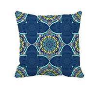 Throw Pillow Cover Moroccan Ethnic Floral Pattern Abstract African Batik Bohemian Carpet 18x18 Inches Solid Pillowcase Home Decorative Square Pillow Case Cushion Cover