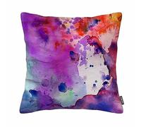 Throw Pillow Cover Watercolor Pastel Abstract Paint Splatter Orange Stoke Decorative Pillow Case Home 18X18 Inches Pillowcase