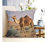 Throw Pillow Covers 16"x16" Decorative Throw Pillows Camels Rest Desert Pillow Cover Square Cushion Case Plush Pillow Cases for Living Room Cushion Cover