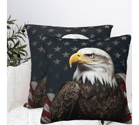 Throw Pillow Covers 22"x22" Double Sided Plush Pillows Covers American bald eagle Pillow Cases for Living Room Decorative Throw Pillows Cover Couch Case for Home Sofa Decor