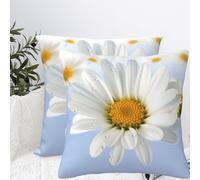 Throw Pillow Covers 22"x22" Double Sided Plush Pillows Covers White Daisy_76286123 Pillow Cases for Living Room Decorative Throw Pillows Cover Couch Case for Home Sofa Decor