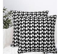 Throw Pillow Covers 26"x26" Double Sided Plush Pillows Covers Houndstooth Black Pillow Cases for Living Room Decorative Throw Pillows Cover Couch Case for Home Sofa Decor