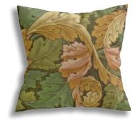 Throw Pillow Covers 45x45cm, William Morris Acanthus Flower Square Throw Pillow Case With Invisible Zipper Cushion Case Home Decor Plush Throw Pillow Covers, For Bed, Outdoor