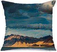 Throw Pillow Covers Artillery Bay Dry Pyramid Lake Nevada Sunset East Formation Looking Square Throw Pillow Case With Invisible Zipper Decorative Pillowcases, For Couch, Party, Outdoor, 45x45cm