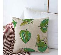 Throw Pillow Covers Black Aroma Linden Drawn Hand Plant Branches Flower Leaves Square Throw Pillow Case Fashion Chair Pillowcases, For Couch, Garden, Car, 45x45cm