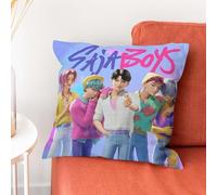 Throw Pillow Covers Cartoon Cozy Throw Pillowcases Hunter Home Decoration for Bed Anime Couch Sofa Demons Living Room Square Cushion Covers 18X18 IN (style2)