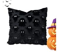 Throw Pillow Covers - Decoratives Thrown Pillowcases | Black Cushion Cover Medieval, Gothic Decorative | Invisible Zipper Soft Ghost Decoration for Couch Chair Sofa Bedroom Outdoor Camping Site Holida