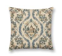Throw Pillow Covers French Country Style Double-Sided Farmhouse Cushion Covers Decorative Throw Pillowcase with Hidden Zipper Lumbar Pillow Cover for Sofa Bed Living Room Outdoor Decor 12 "x12 "