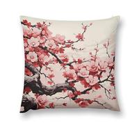 Throw Pillow Covers Japanese Floral Cherry Blossom Double-Sided Farmhouse Cushion Covers Decorative Throw Pillowcase with Hidden Zipper Lumbar Pillow Cover for Sofa Bed Living Room Outdoor Decor 20 "x