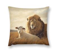 Throw Pillow Covers Super Soft Plush Pillow Cushion Cases Modern Decorative Pillowcases Home Decor Square Lion Sheep Pillows Case for Couch Bed and Chair 20 "x20