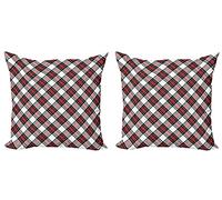 Throw Pillow Covers Tartan Traditional Plaid With Diagonal Lines And Rhombuses Scottish Culture Inspirations Set Of 2 Double-Sided Printing Cushion Covers For Bedroom Tent Summer