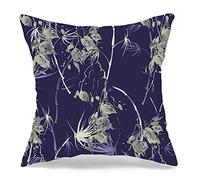 Throw Pillow Covers Watercolor Willow Summer Paper Autumn Birch Ecology Pattern Leave Gray Blue Leaves Design Pillow Case Comfortable Chair Pillowcases, For Car, Bed, Sofa, 45x45cm
